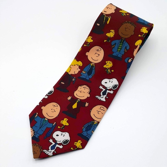Peanuts Other - Charlie Brown Peanuts red Happiness is a Cool tie
